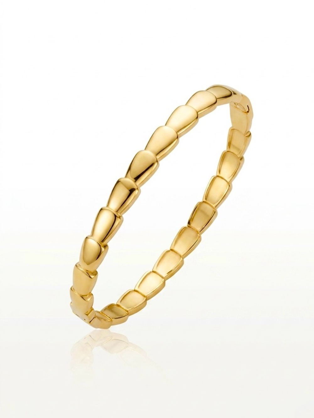 14K Gold Plated Serpenti Snake Scale Bangle Bracelet | Statement Jewelry